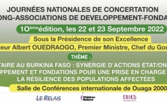 JOURNEES NATIONALES DE CONCERTATION (JNC) ETAT-ONG/AD ET FONDATIONS 2022 : programme d’activités
